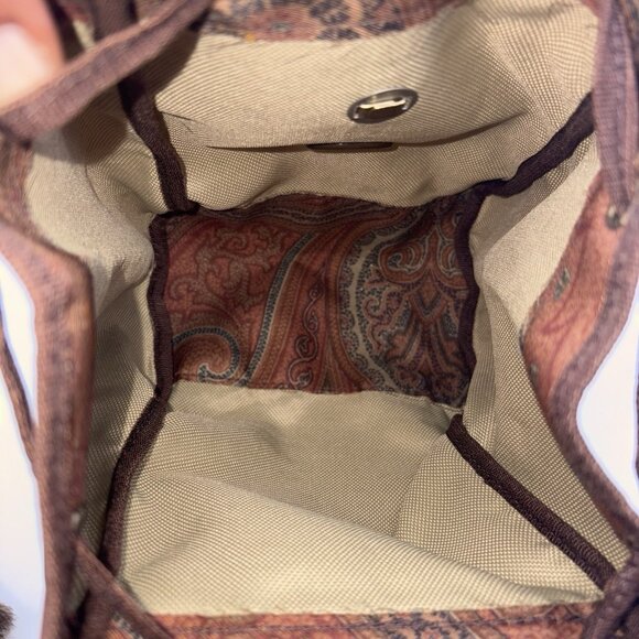 ETRO Mini Backpack Bag All-over Paisley Pattern Nylon Brown main image 13